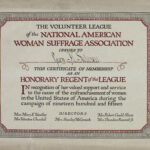 Lucy Maynard Salmon, certificate from National American Woman Suffrage Association (approx. 1900)