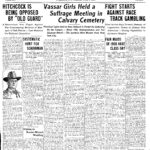 "Vassar Girls Held Suffrage Meeting in Calvary Cemetery." Pokeepsie Evening Enterprise (9 June 1908)