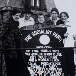 Photograph, Vassar Socialists (Eleanor Taylor, Frances Wood, Katrina Brewster, Marjorie Jones, Gertrude Falkes; all Class of 1916), (March 1916)