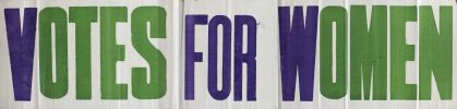 Banner used by Elsie Hill (Class of 1906) during Connecticut suffrage events in 1913.